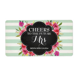 Etiqueta Mini Champagne Label Bridal Shower Favor - Verde