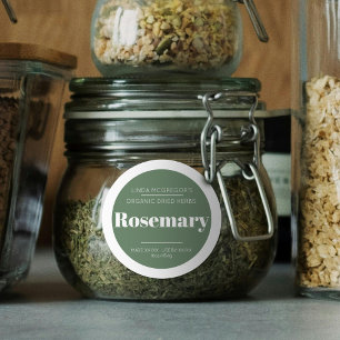 Etiqueta mínima de alimentos de romero de hierba b