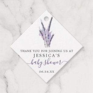 Etiqueta mínima de Baby Shower Favor de Lavanda