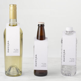 Etiqueta mínima de colgador de frascos blancos de