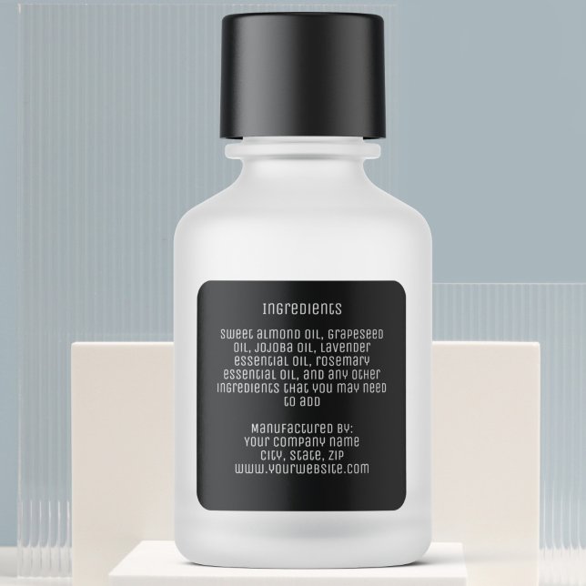 etiqueta mínima de ingredientes negros modernos (Subido por el creador)