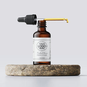 Etiqueta mínima de producto con logotipo de adició