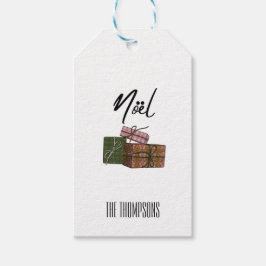 Etiqueta mínima de regalo para los Navidades de no
