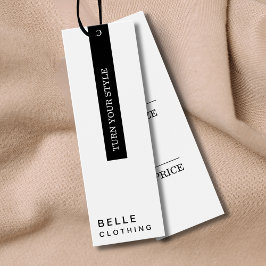 Etiqueta mínima para el negocio moderno blanco