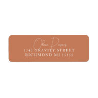 Minimal Caramel Scripted Address Label