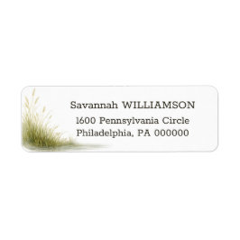 Etiqueta Minimal Green Marsh Grass Address Label