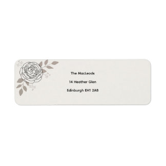 Etiqueta Minimal Rose Line Art Botanical