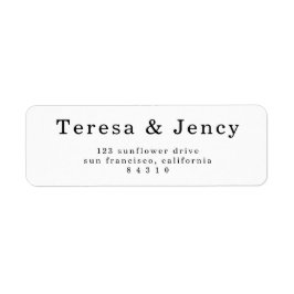 Etiqueta Minimal Simple Clean White Design