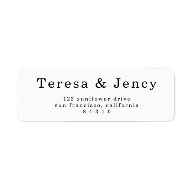 Etiqueta Minimal Simple Clean White Design (Frente)