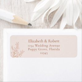Etiqueta Minimal Terracotta Botanical Address Label