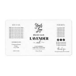 Etiqueta Minimalist Dropper Bottle Product Label Logo