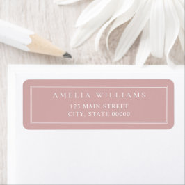 Etiqueta Minimalist Dusty Rose Two Border Return Address
