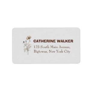 ETIQUETA MINIMALIST FLOWERS AND WEEDS DESIGN RETURN ADDRESS