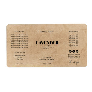 Etiqueta Minimalist Kraft Dropper Bottle Product Labels