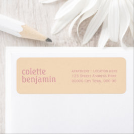 Etiqueta Minimalist Pale Peach & Pastel Pink Address