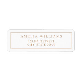 Etiqueta Minimalist Tan Two Border Return Address