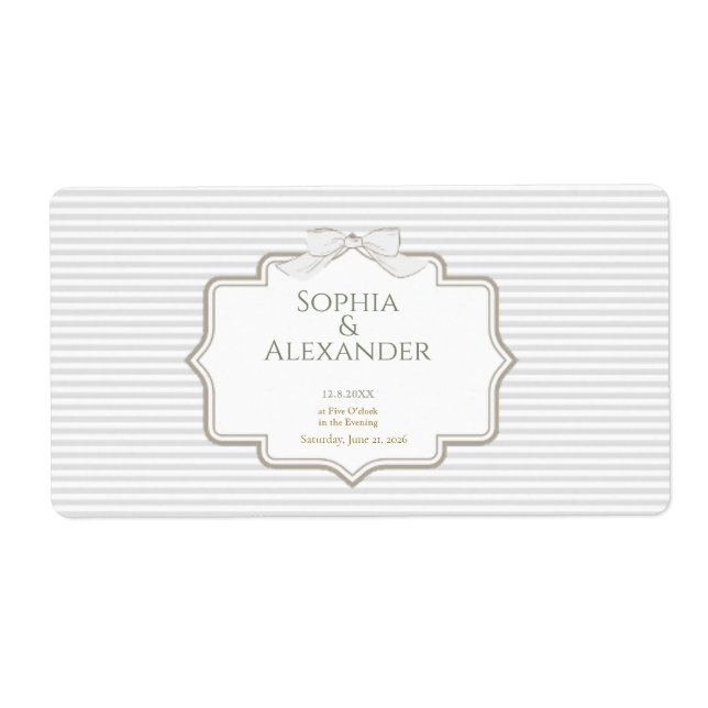 Etiqueta Minimalist Wedding Favor Labels (Frente)