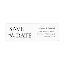 Minimalist Wedding Save the Date Return address