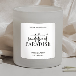 Etiqueta minimalista cuadrada de velas Elegante bl