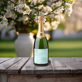 Etiqueta minimalista de Boda verde espumoso de vin