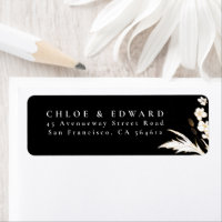 Etiqueta Minimalista de flores silvestres de oro d