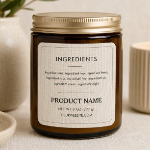 Etiqueta Minimalista de Ingredientes de Lino