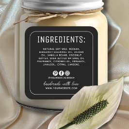 Etiqueta minimalista de ingredientes de medios soc