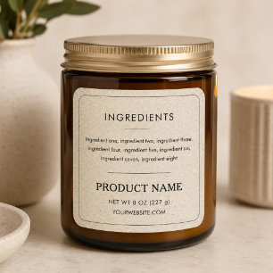 Etiqueta Minimalista de Ingredientes de Papel Kraf