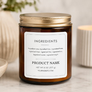 Etiqueta Minimalista de Ingredientes del Producto
