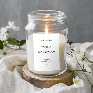 Etiqueta minimalista de la vela blanca