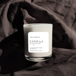 Etiqueta minimalista de la vela blanca