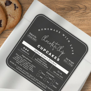 Etiqueta minimalista de ley casera de panadería ca