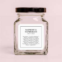 Etiqueta minimalista de lista moderna de ingredien