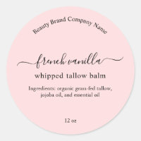 Etiqueta Minimalista de Producto de Belleza Rosa S