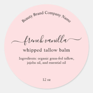 Etiqueta Minimalista de Producto de Belleza Rosa S