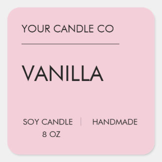 Etiqueta Minimalista de Vela Rosa – Vela de Soja d