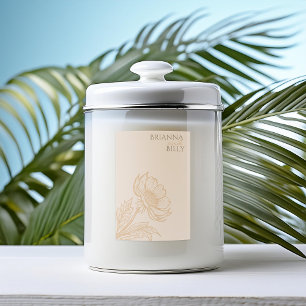 Etiqueta minimalista de velas florales de tierra