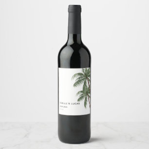 Etiqueta minimalista del vino de Palmeras