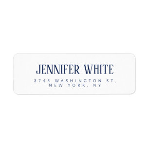 Etiqueta Minimalista elegante azul y blanco retro plano