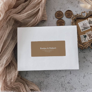 Etiqueta Minimalista elegante Boda formal marrón regreso