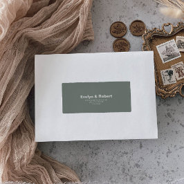 Etiqueta Minimalista elegante Boda verde formal retorno