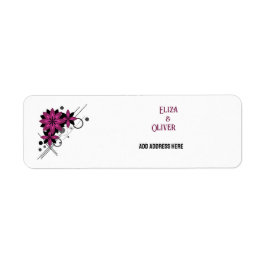 Etiqueta Minimalista elegante lujo moderno floral Borgoña