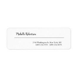 Etiqueta Minimalista llanura blanca negra personalizada