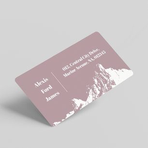 Etiqueta Minimalista montaña moderna rosa pálido