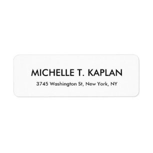 Etiqueta Minimalista negro y blanco llano elegante moderno