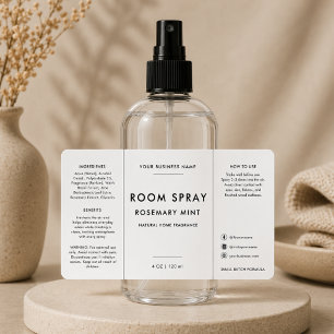 Etiqueta Minimalista para Botella de Spray para Ha