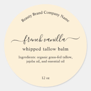 Etiqueta minimalista simple de belleza en beige pa
