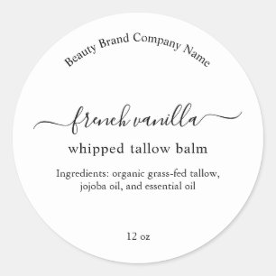 Etiqueta minimalista simple de producto cosmético