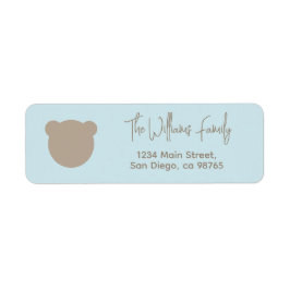 Etiqueta Minimalista y simple oso moderno Baby Shower