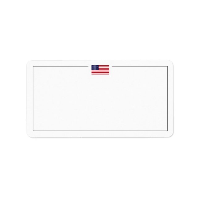 Etiqueta Mínimo tema patriótico en blanco (Frente)